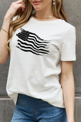Simply Love Baumwoll-T-Shirt mit US-Flaggen-Grafik