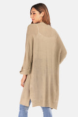 Cardigan ouvert sur le devant avec fente et coutures apparentes