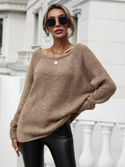 Pullover mit gerolltem Saum und Raglanärmeln