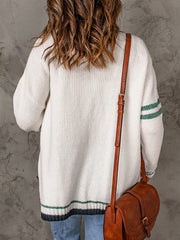 Cardigan à manches longues et blocs de couleurs pour femme