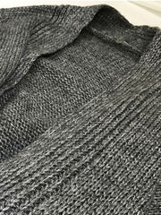 Pull cardigan long en tricot classique uni