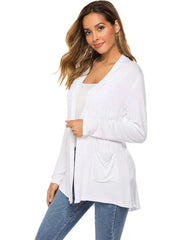 Damen All-Match Mittellange Langarm-Strickjacke