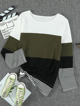 T-shirt décontracté à manches longues avec coutures