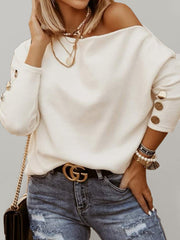 Lässiges, einfarbiges Button-Down-T-Shirt für Damen