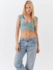 Women's Knitted Half Cardigan Small Flying Sleeve Short Vest