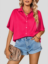 woven casual loose short-sleeved shirt