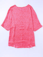 Gewebtes, trendiges, lockeres Oberteil mit V-Ausschnitt und Leopardenmuster