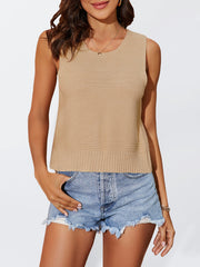 Solid Color Casual Knit Button Vest