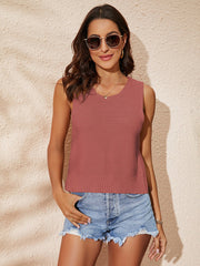 Solid Color Casual Knit Button Vest