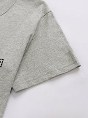 Women's Knitted Round Neck Cross Print Short Sleeve T-Shirt