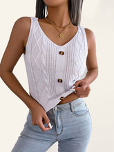 Gilet décontracté en tricot torsadé à col en V pour femme