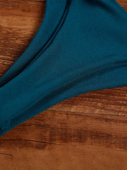 Bikini Solid Color Halter Hollow Beach Vacation Swimwear