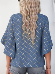 Lockeres, lässiges T-Shirt mit Rüschenärmeln