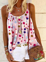Printed Camisole Loose Polka Dot T-Shirt
