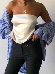 Slim-fit suspenders solid color one-word collar bowknot ins small vest