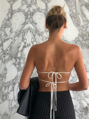 Slim-fit suspenders solid color one-word collar bowknot ins small vest