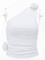 Débardeur slim à taille avec cordon de serrage et épaules inclinées Spice Girl