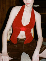 Neckholder-Weste aus Kaninchenfleece