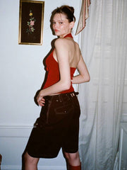 Neckholder-Weste aus Kaninchenfleece