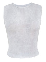 Round Neck shiny Skinny Glitter Tank Top