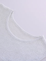 Round Neck shiny Skinny Glitter Tank Top