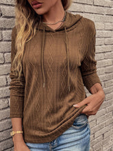 Langarm-Strickoberteil mit Kapuze für Damen