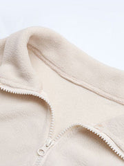 kurze, einfarbige Polarfleecejacke