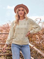 Rundhals-Slim-Fit-Langarm-Strickoberteil