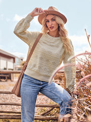 Rundhals-Slim-Fit-Langarm-Strickoberteil