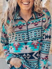 Bohemian style's loose stcollar sweatshirt