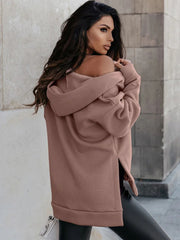 Sweat-shirt à capuche ample et décontracté avec poche zippée pour le sport