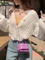 pull à manches longues pour femme veste cardigan boutonnée