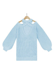 plus size off-shoulder sweater knitted sweater