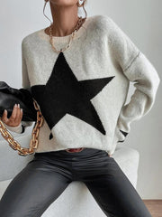 Pullover Round Neck Star Thread Sweater