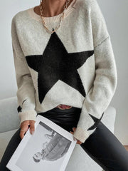 Pullover Round Neck Star Thread Sweater