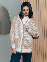 Élégant cardigan ample en maille française