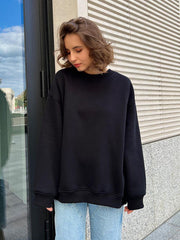 Feminine Round neck polar fleece loose sweatshirt