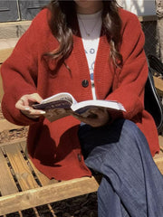 Cardigan en tricot polyvalent à boutons amples pour femme