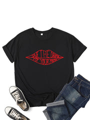 SAVE THEDRAMA lip graphic print short-sleeved T-shirt