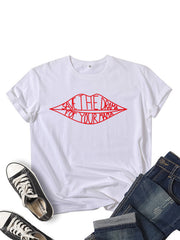 SAVE THEDRAMA lip graphic print short-sleeved T-shirt