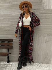 tassel long cardigan coat sweater
