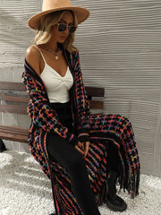 tassel long cardigan coat sweater