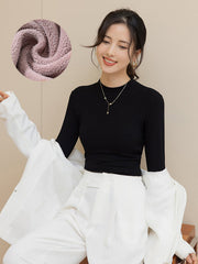 Rollkragenpullover plus warmes Strickoberteil aus Fleece