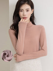 Rollkragenpullover plus warmes Strickoberteil aus Fleece