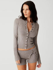Cardigan en laine boutonné coupe slim Y2K