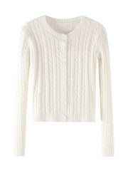 cardigan en tricot à simple boutonnage rétro