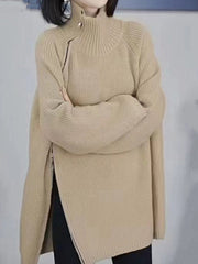 turtleneck sweater with side zipper