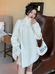 turtleneck sweater with side zipper