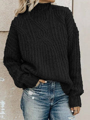 pullover turtleneck twist knitted sweater top