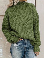 pullover turtleneck twist knitted sweater top